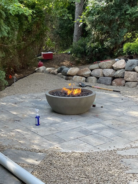 outdoor fire pit installation