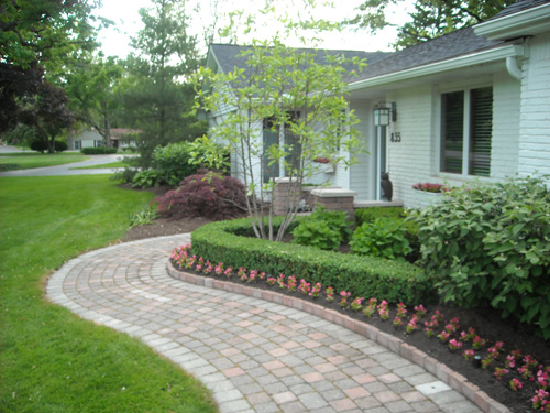 landscape ideas with pavers Paver Walkway Landscaping Ideas | 500 x 375