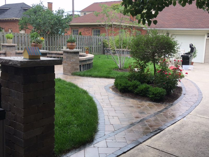 Paver Patio, Stone Steps and Stone Retaining Wall