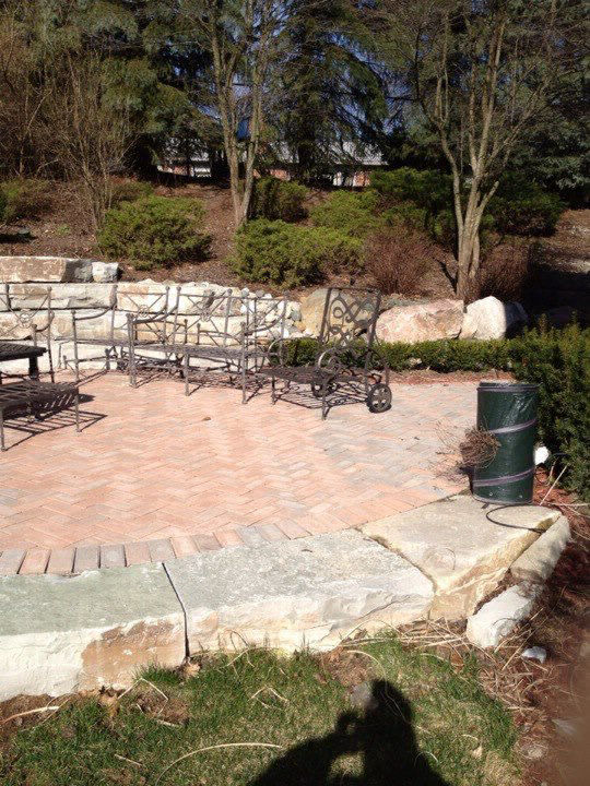 stone ampitheathre retaining wall and brick paver patio stone ampitheathre retaining wall and brick paver patio