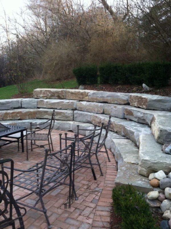 stone ampitheathre retaining wall and brick paver patio 3 stone ampitheathre retaining wall and brick paver patio 3