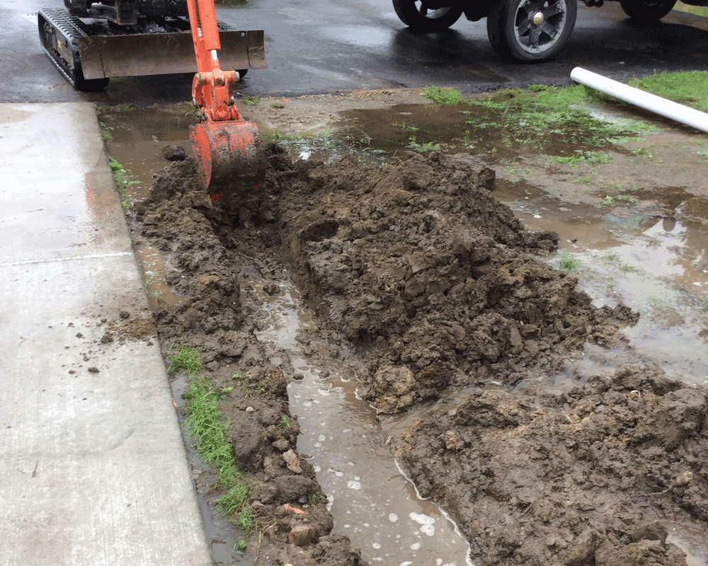 Trench for French Drain Trench for French Drain