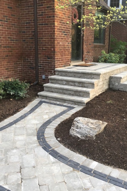 brick paver front walkway with contrasting border pavers brick paver front walkway with contrasting border pavers