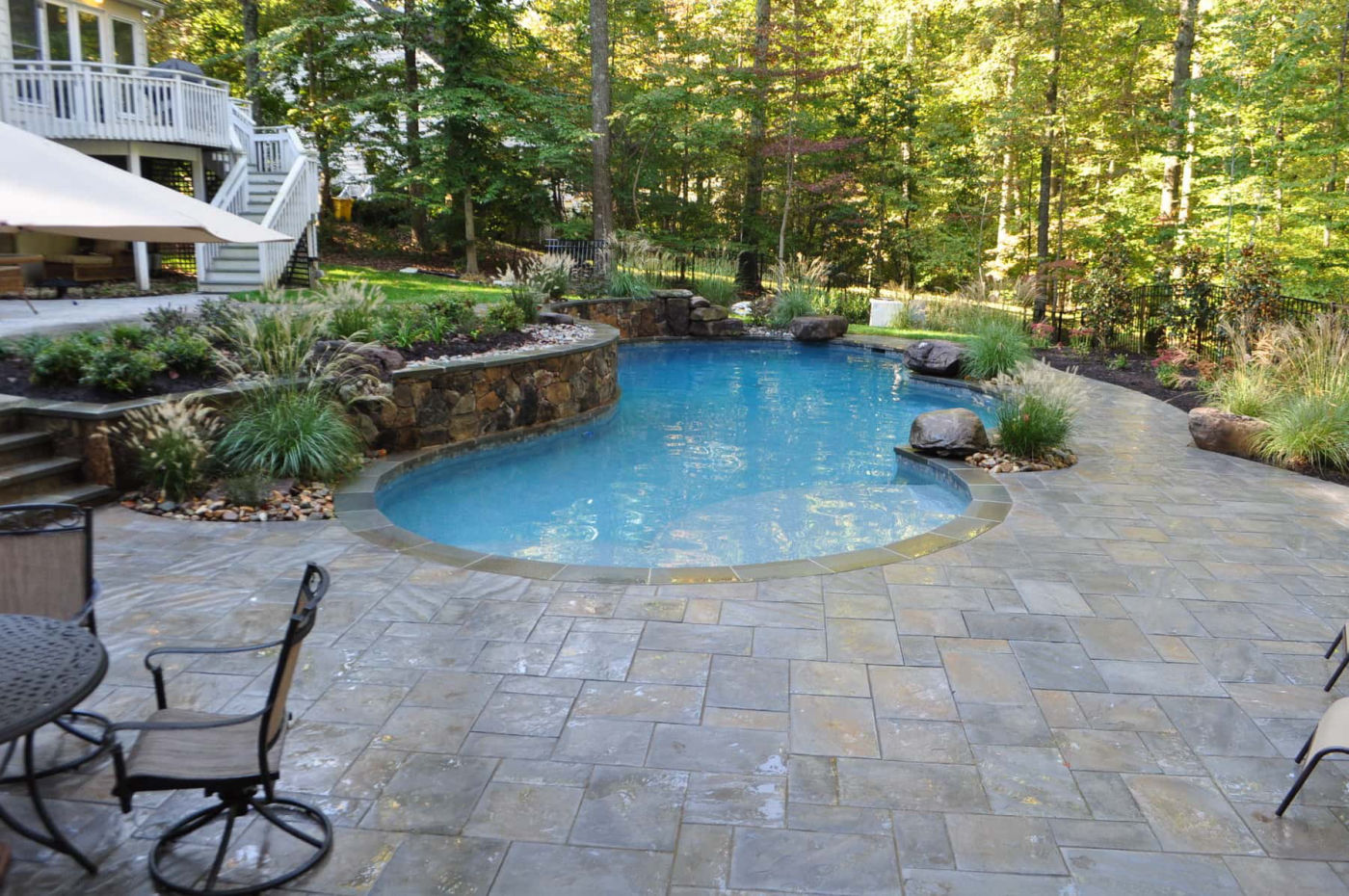 Stone Paver Patio Stone Paver Patio Pool area in Michigan