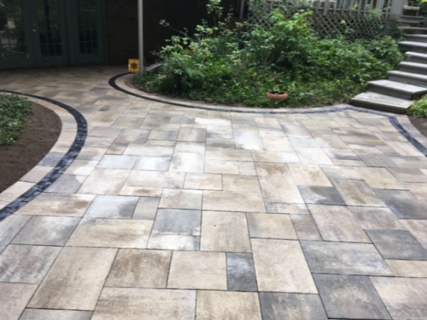Brick Paver Patio with Bench Seating Brick Paver Patio with Bench Seating
