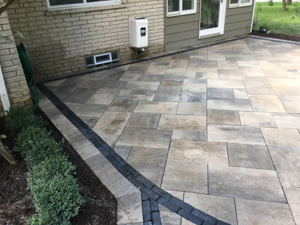 Brick Paver Patio with Contrasting Paver Border View 2 Brick Paver Patio with Contrasting Paver Border View 2