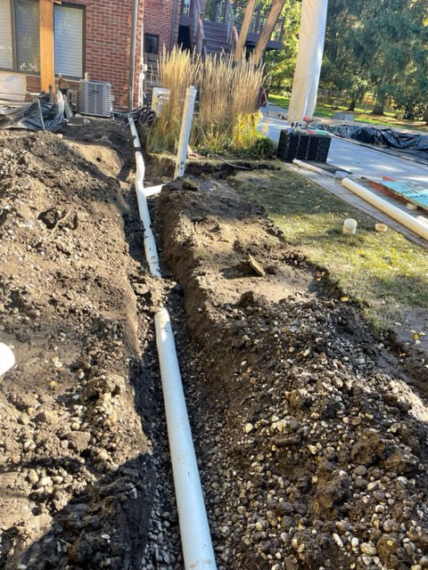 Brick Paver Patio water drainage system in michigan