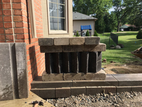 paver patio rail  paver patio rail