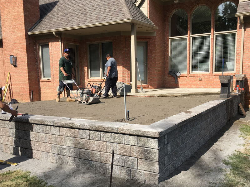 Raised Brick Paver Patio Installation Troy MI Raised Brick Paver Patio Installation Troy MI