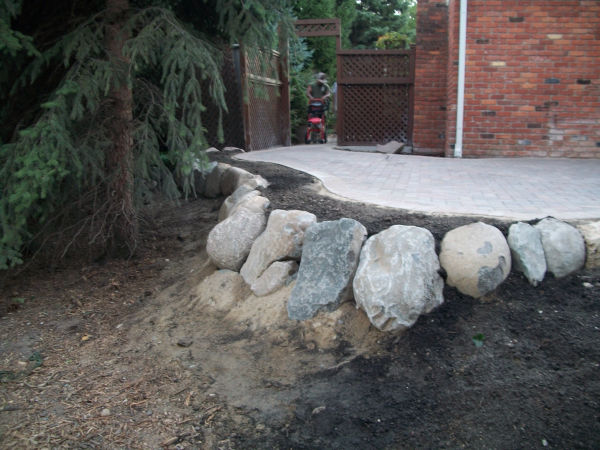 Brick Paver Patio and Stone Retaining Wall Brick Paver Patio and Stone Retaining Wall