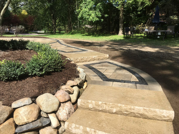 retaining wall and stone paver walkway 1 retaining wall and stone paver walkway 1